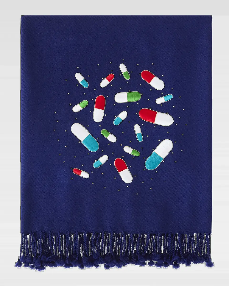 Jonathan Adler Pills Embellished Merino Wool Throw, 50" x 70" | Thumbnail 2 Jonathan Adler Pills Embellished Merino Wool Throw, 50" x 70" | Thumbnail 2
