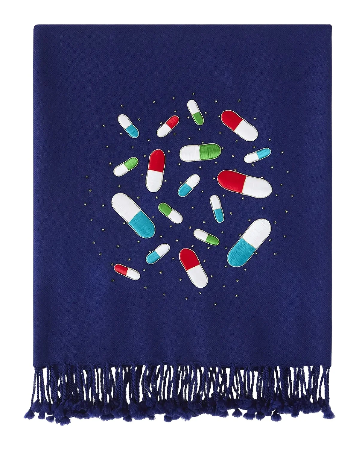 Jonathan Adler Pills Embellished Merino Wool Throw, 50" x 70"