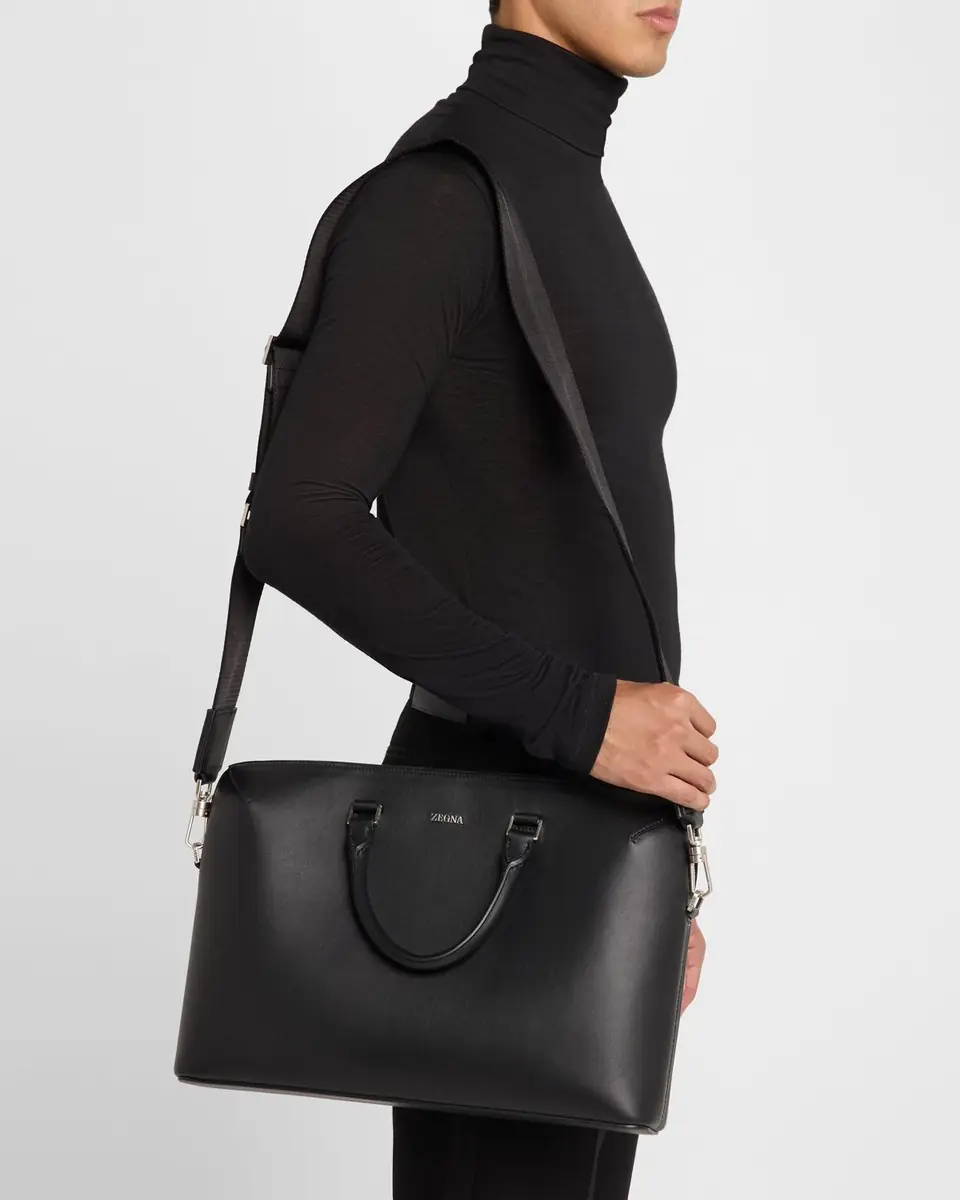 ZEGNA Men's Leather Business Briefcase | Thumbnail 2 ZEGNA Men's Leather Business Briefcase | Thumbnail 2