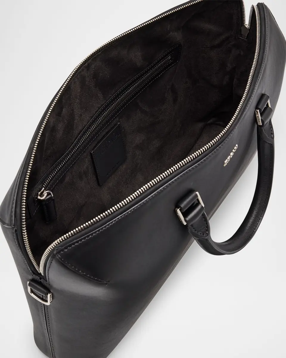 ZEGNA Men's Leather Business Briefcase | Thumbnail 4 ZEGNA Men's Leather Business Briefcase | Thumbnail 4