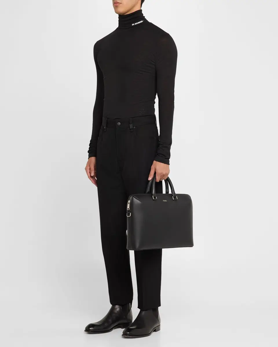 ZEGNA Men's Leather Business Briefcase | Thumbnail 5 ZEGNA Men's Leather Business Briefcase | Thumbnail 5