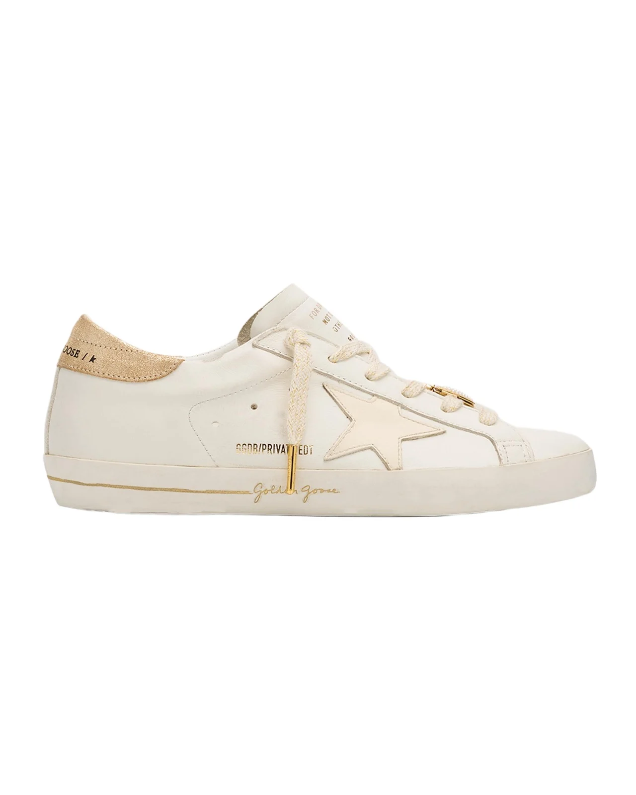 Golden Goose Super-Star Mixed Leather Charm Low-Top Sneakers