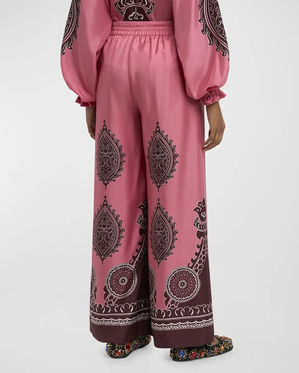 La DoubleJ Silk Wide-Leg Pull-On Palazzo Pants | Thumbnail 3