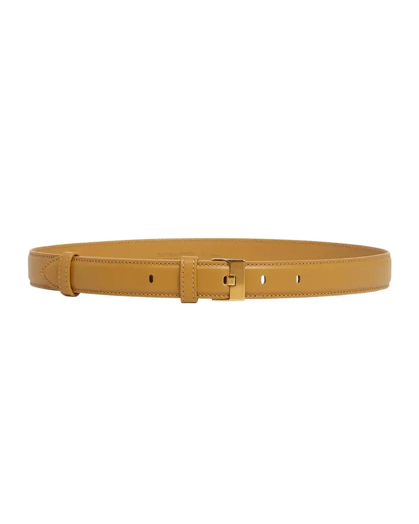 French Leather Belt With Hammered Brass Buckle French Leather Belt With Hammered Brass Buckle