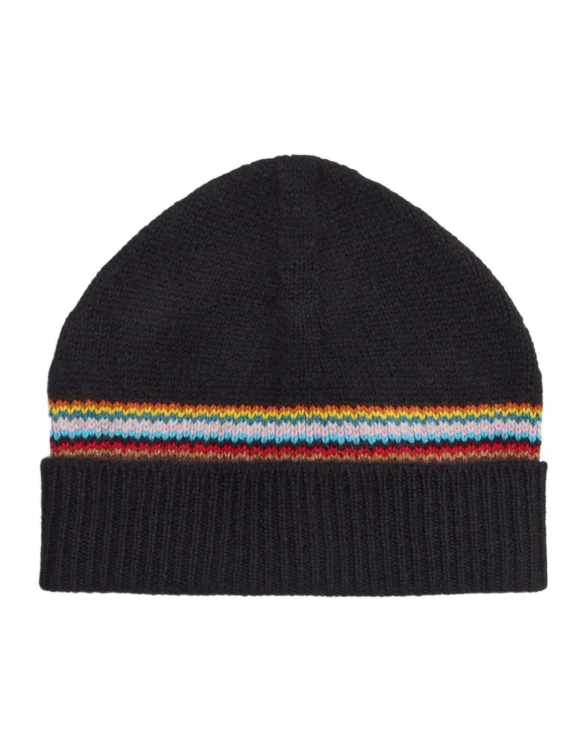 Paul Smith Men's Lambswool Signature Block Stripe Beanie Hat