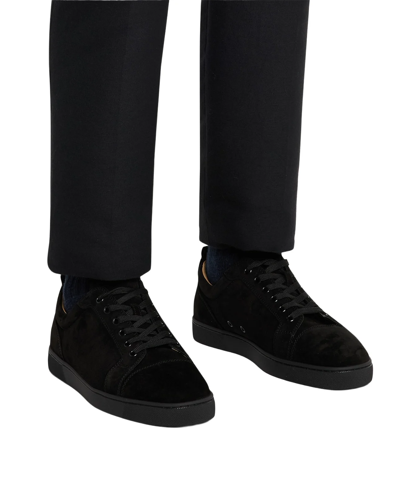 Christian Louboutin Men's Louis Junior Suede Low-Top Sneakers