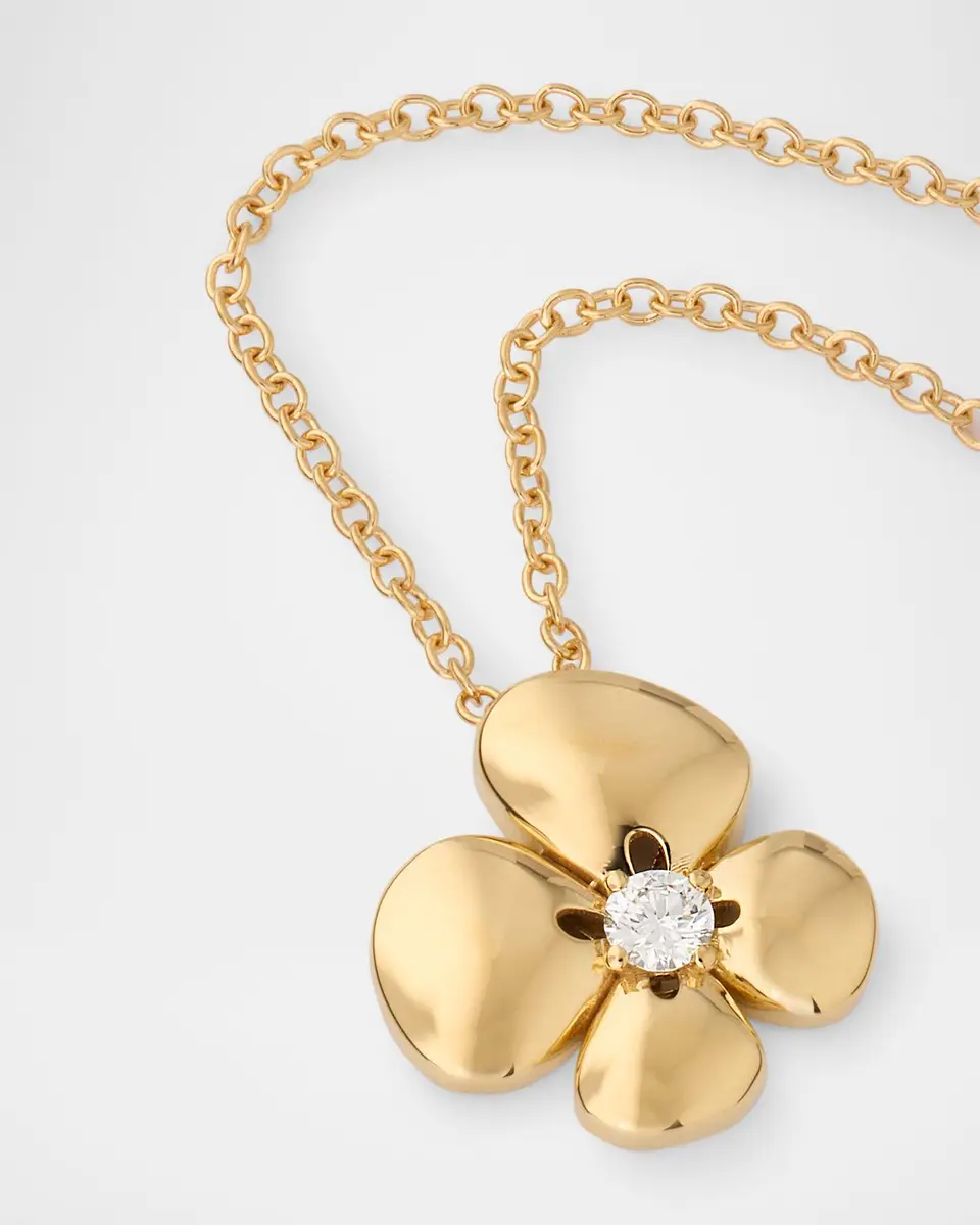 Miseno 18K Yellow Gold Flower Pendant Necklace with Diamonds | Thumbnail 2