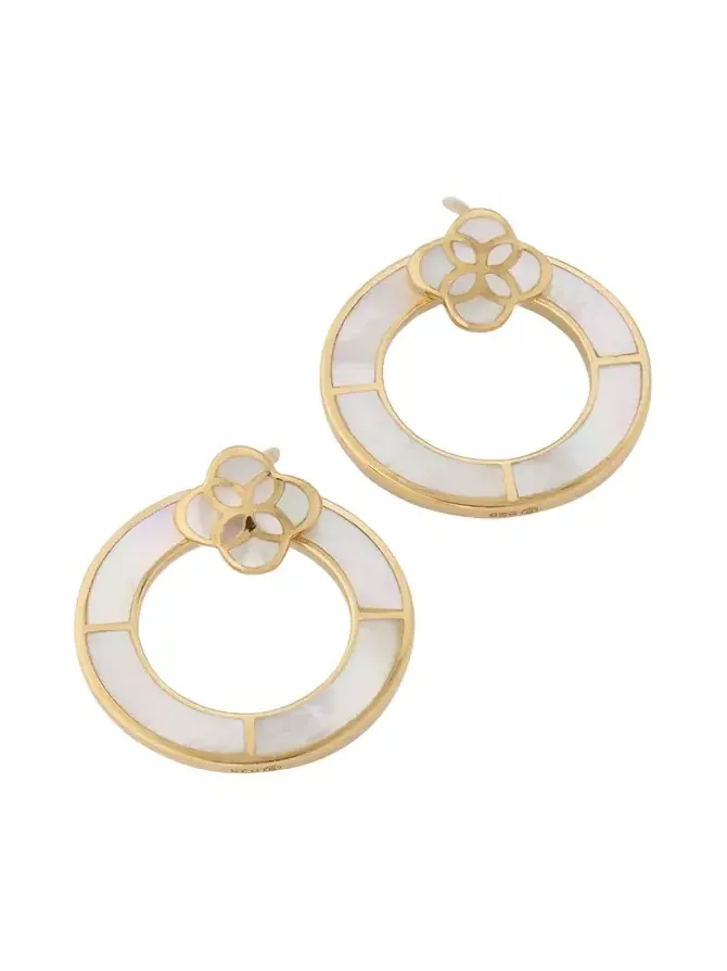 Petal Mother-of-Pearl Post Hoop Earrings