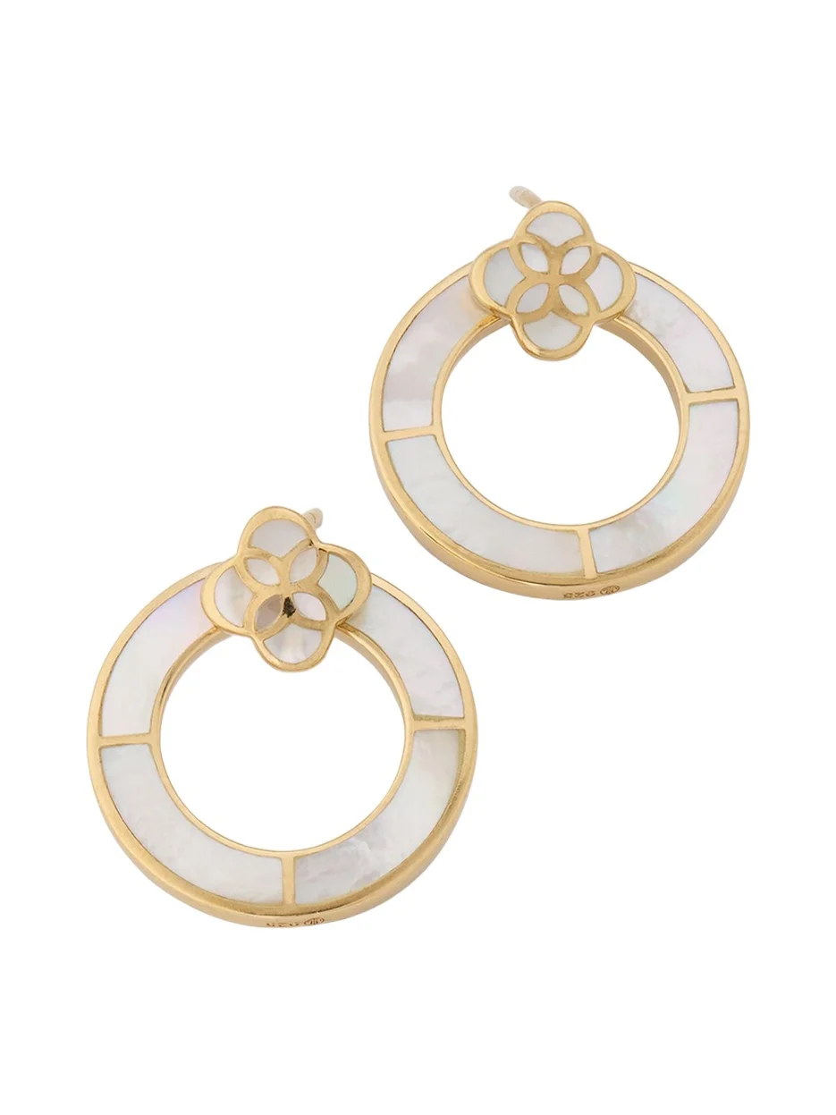 Petal Mother-of-Pearl Post Hoop Earrings Petal Mother-of-Pearl Post Hoop Earrings