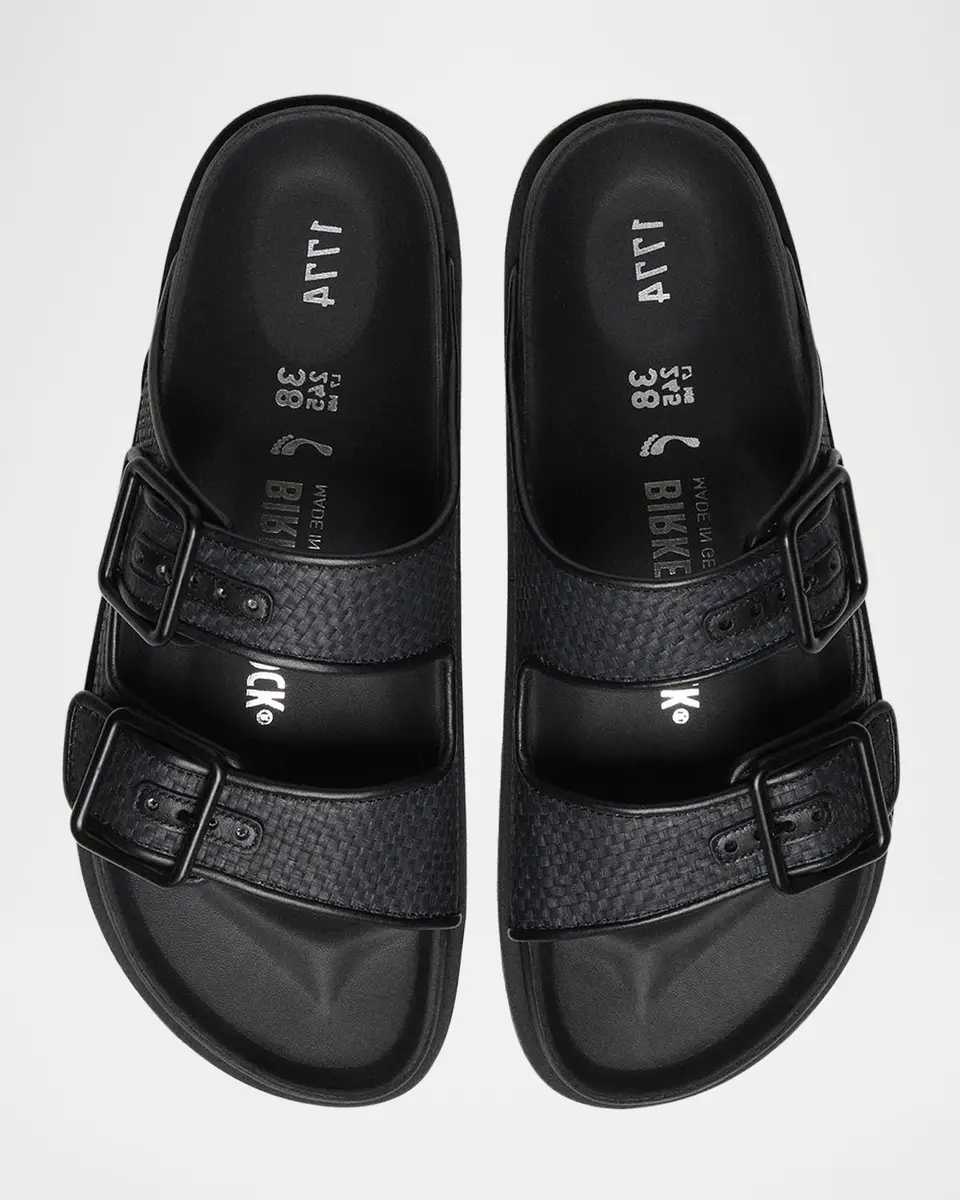 1774 Birkenstock Arizona Raffia Dual-Buckle Slide Sandals | Thumbnail 3 1774 Birkenstock Arizona Raffia Dual-Buckle Slide Sandals | Thumbnail 3