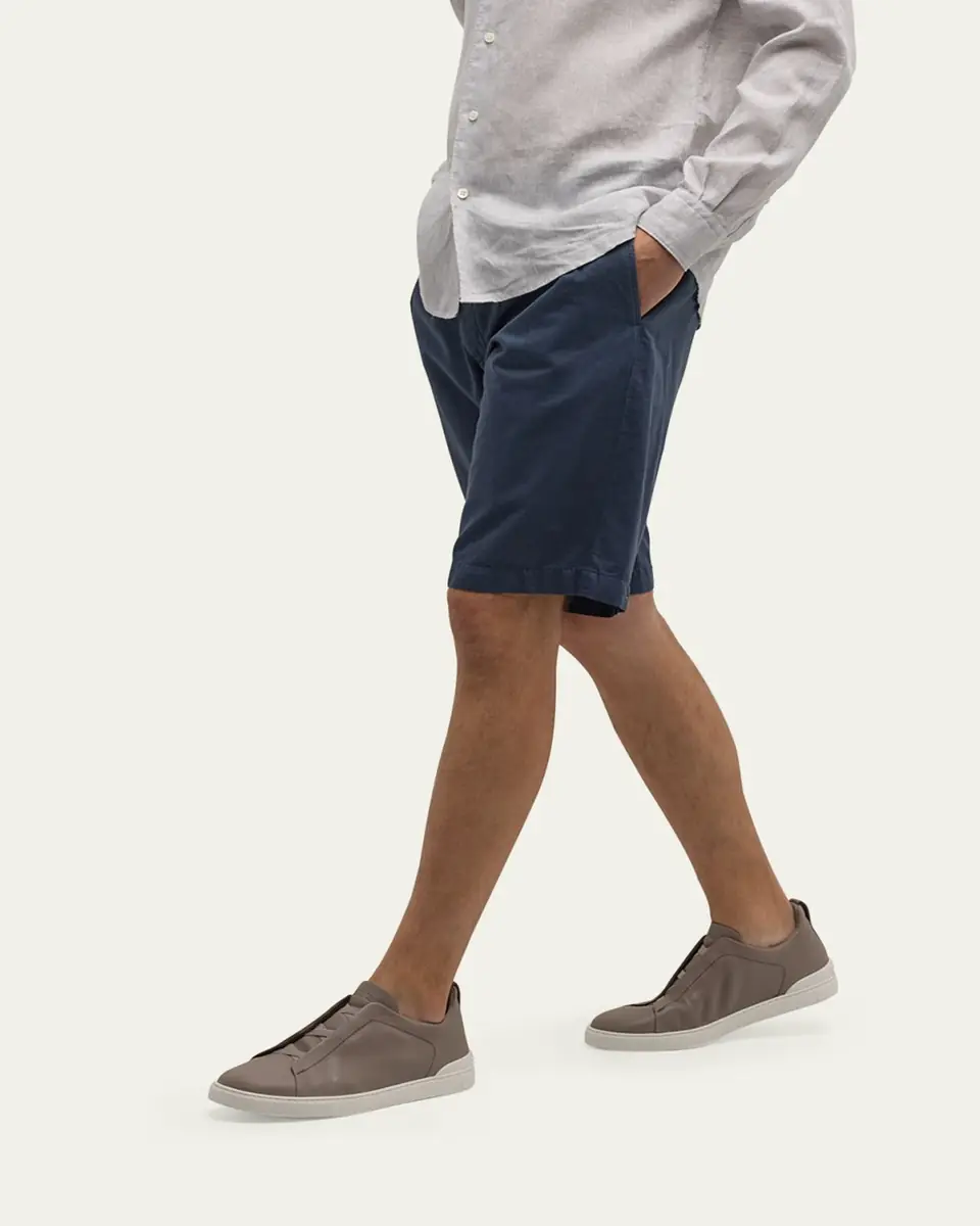 ZEGNA Men's Triple Stitch Deerskin Leather Slip-On Sneakers | Thumbnail 18