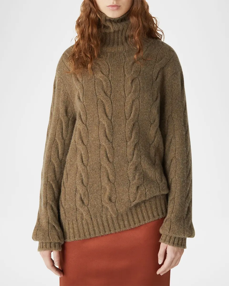 Loro Piana Napier Cable-Knit Cashmere Turtleneck Sweater | Thumbnail 4 Loro Piana Napier Cable-Knit Cashmere Turtleneck Sweater | Thumbnail 4