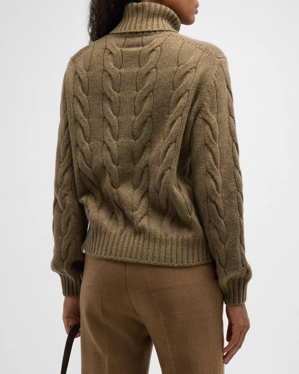 Loro Piana Napier Cable-Knit Cashmere Turtleneck Sweater | Thumbnail 6 Loro Piana Napier Cable-Knit Cashmere Turtleneck Sweater | Thumbnail 6