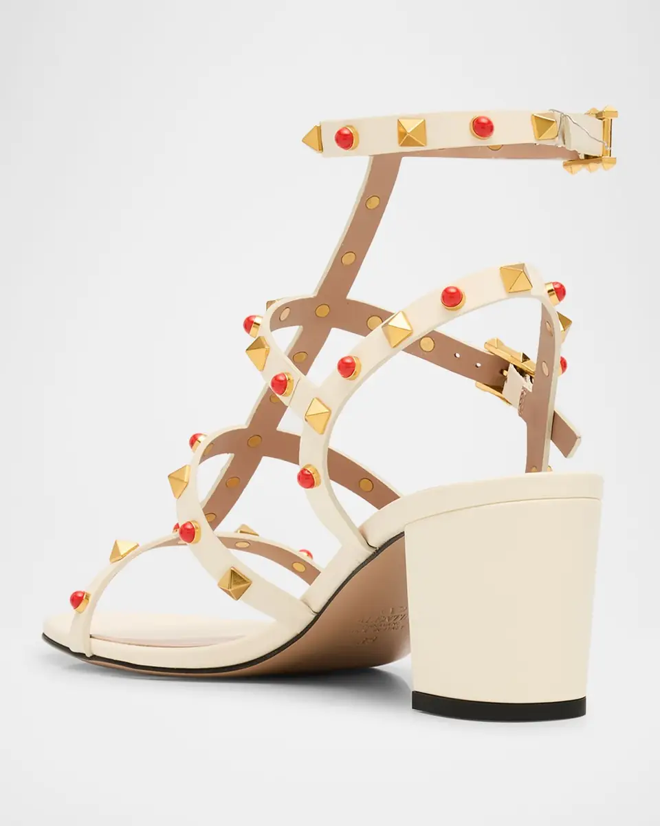 Valentino Garavani Rockstud Caged Ankle-Strap Leather Sandals | Thumbnail 4 Valentino Garavani Rockstud Caged Ankle-Strap Leather Sandals | Thumbnail 4