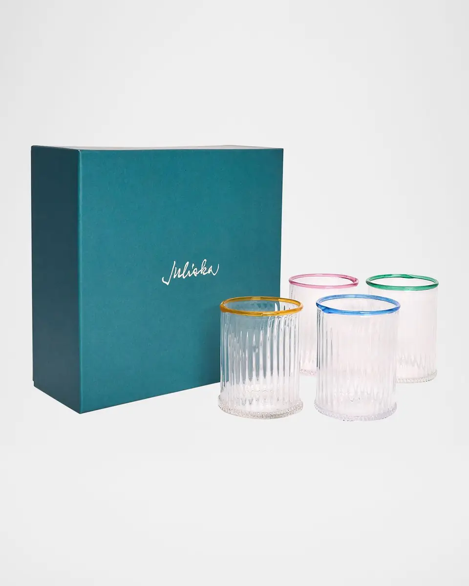 Juliska Nell Assorted 14 oz. Double Old-Fashioned Glasses, Set of 4 | Thumbnail 4