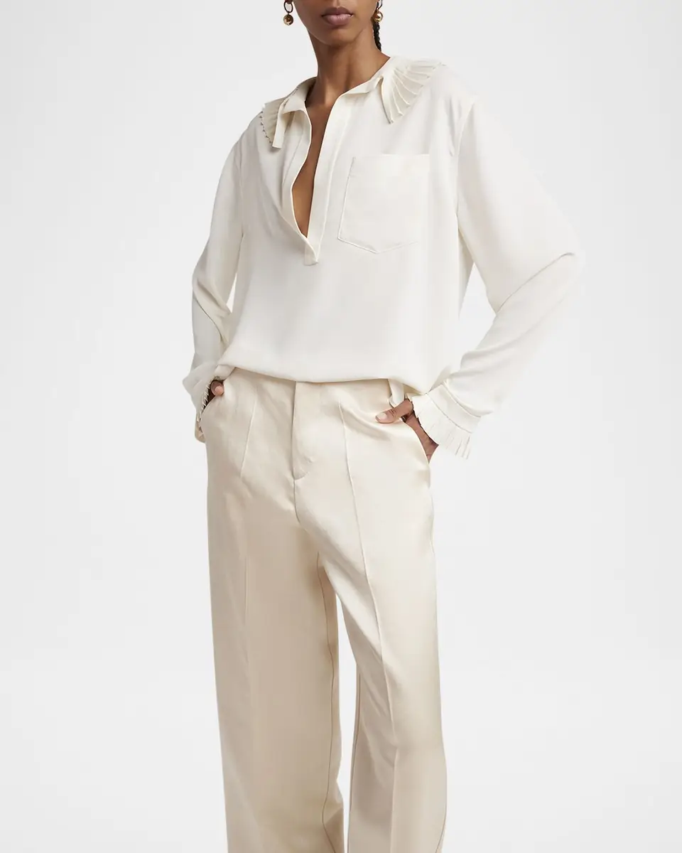 Philosophy di Lorenzo Serafini Pleated Ruffle Collared Blouse | Thumbnail 5