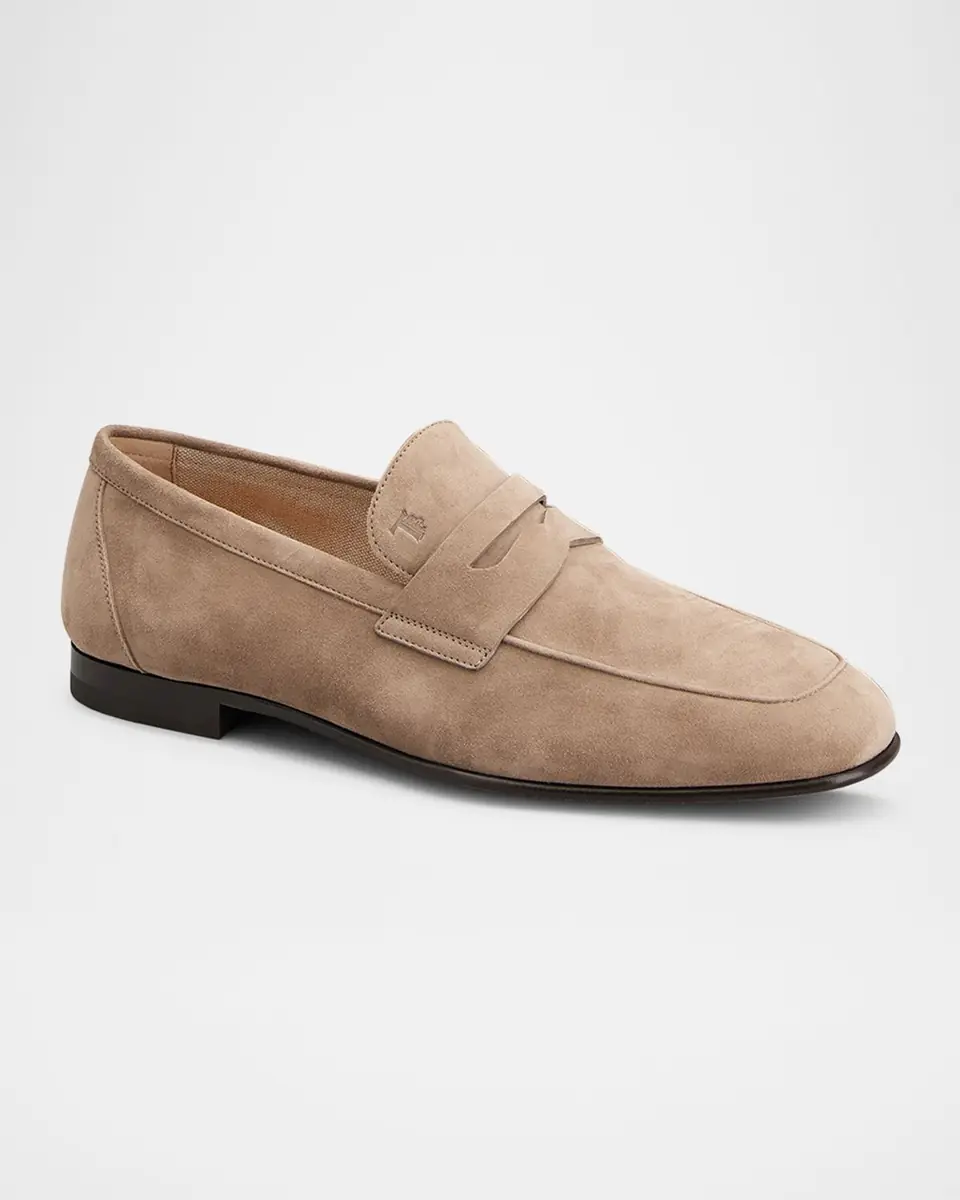 Tod's Men's Mocassino Suede Penny Loafers | Thumbnail 2 Tod's Men's Mocassino Suede Penny Loafers | Thumbnail 2