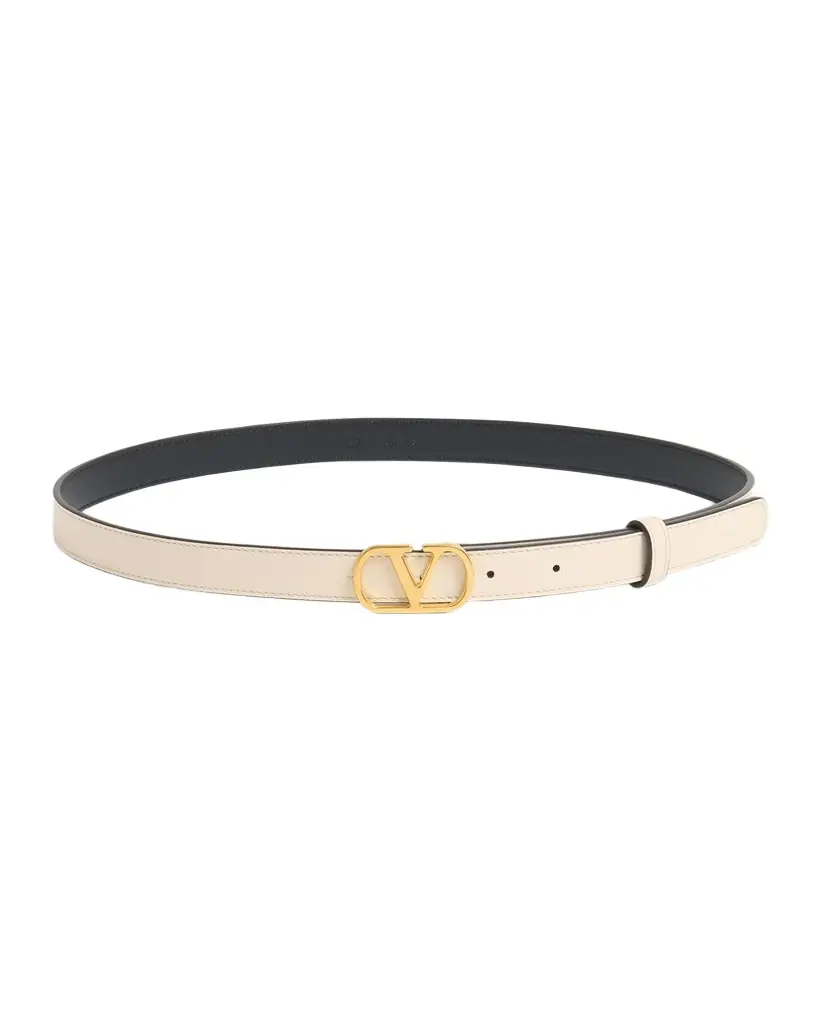 VLogo Signature Leather Skinny Belt, 20mm VLogo Signature Leather Skinny Belt, 20mm