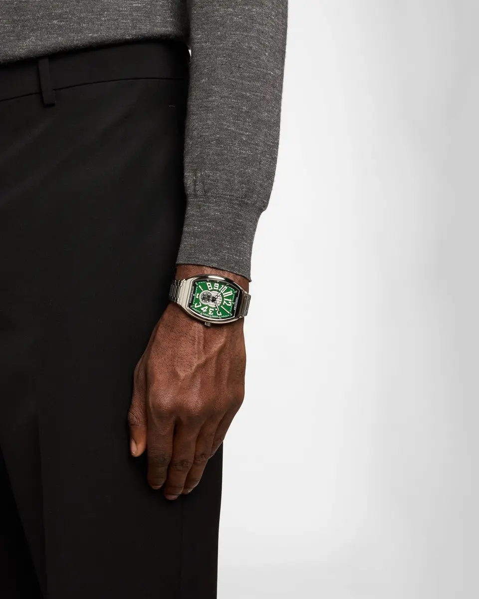 Franck Muller 41mm Slim Vintage Vanguard Bracelet Watch, Green | Thumbnail 2 Franck Muller 41mm Slim Vintage Vanguard Bracelet Watch, Green | Thumbnail 2