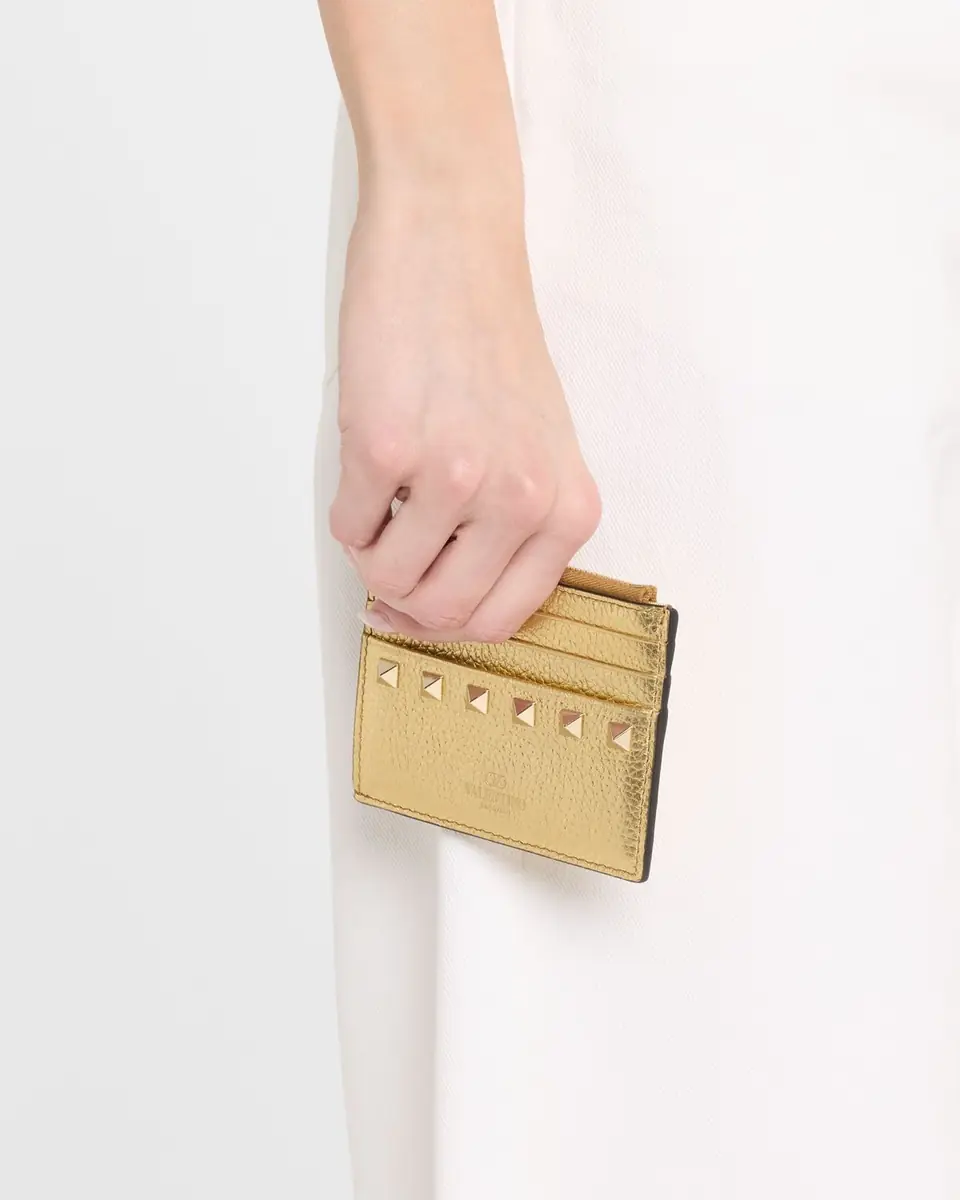Valentino Garavani Rockstud Metallic Leather Card Case | Thumbnail 2 Valentino Garavani Rockstud Metallic Leather Card Case | Thumbnail 2