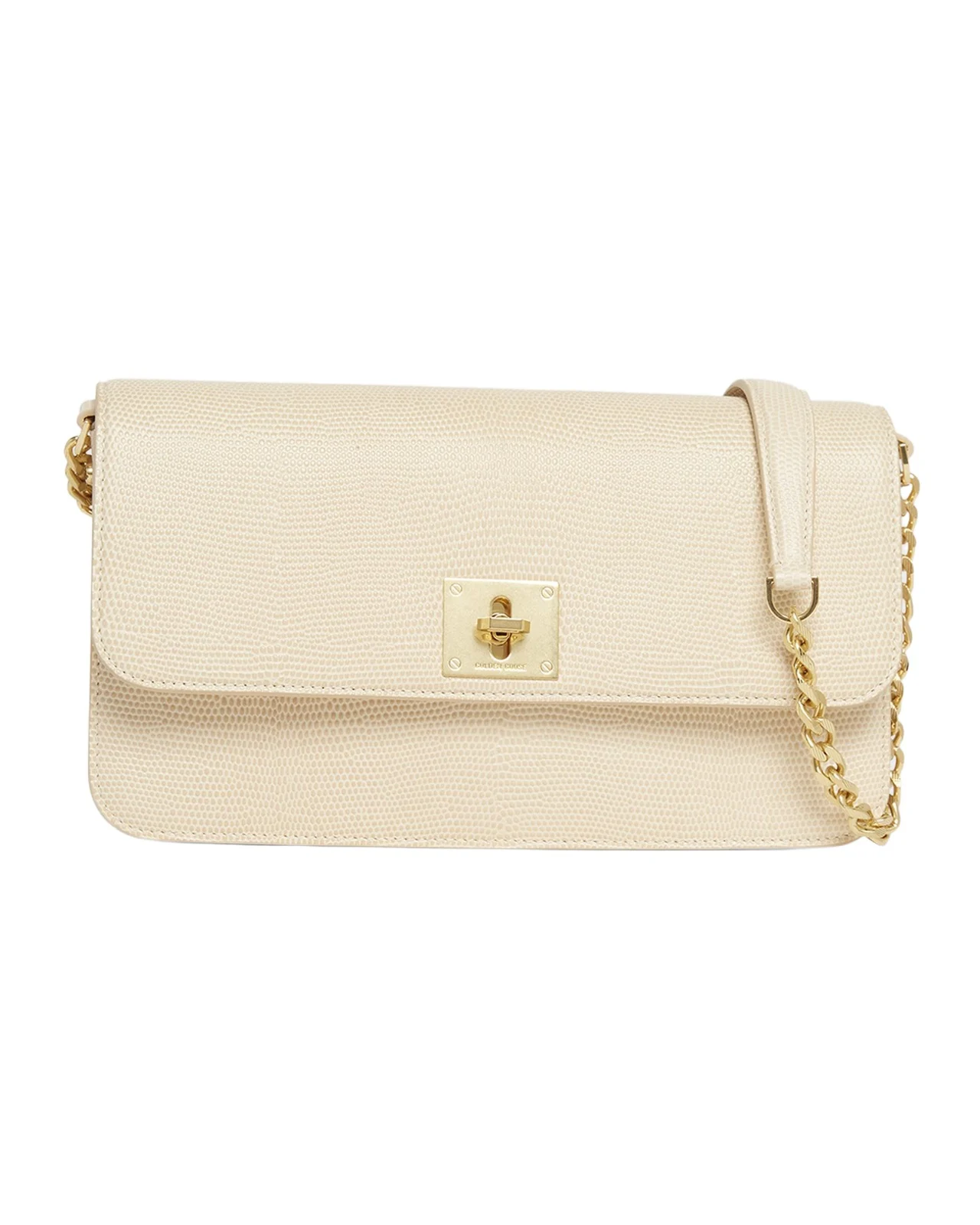 Gioia Lizard-Embossed Leather Shoulder Bag Gioia Lizard-Embossed Leather Shoulder Bag