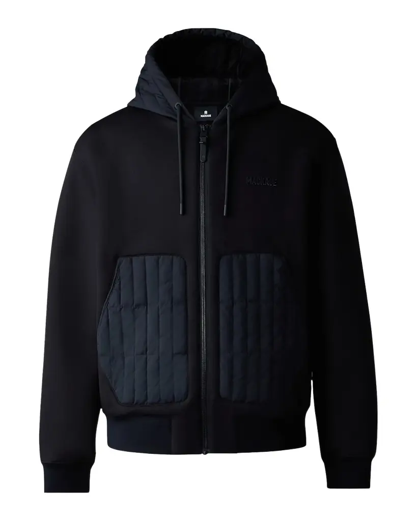 Mackage Men's Cruz Light Down Jersey Hoodie | Image 1 Mackage Men's Cruz Light Down Jersey Hoodie | Image 1