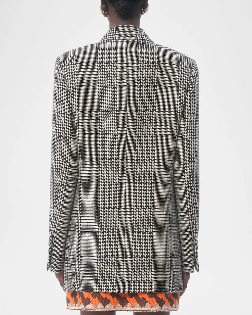 Valentino Garavani Houndstooth Wool Double-Breasted Jacket | Thumbnail 3