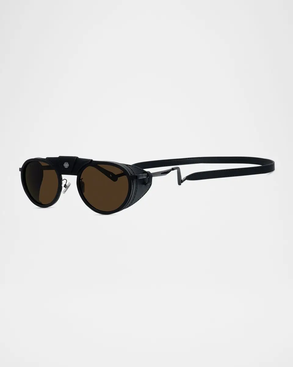 Vuarnet Men's Glacier 02 Titanium Round Sunglasses with Side Shields and Cord | Thumbnail 2 Vuarnet Men's Glacier 02 Titanium Round Sunglasses with Side Shields and Cord | Thumbnail 2