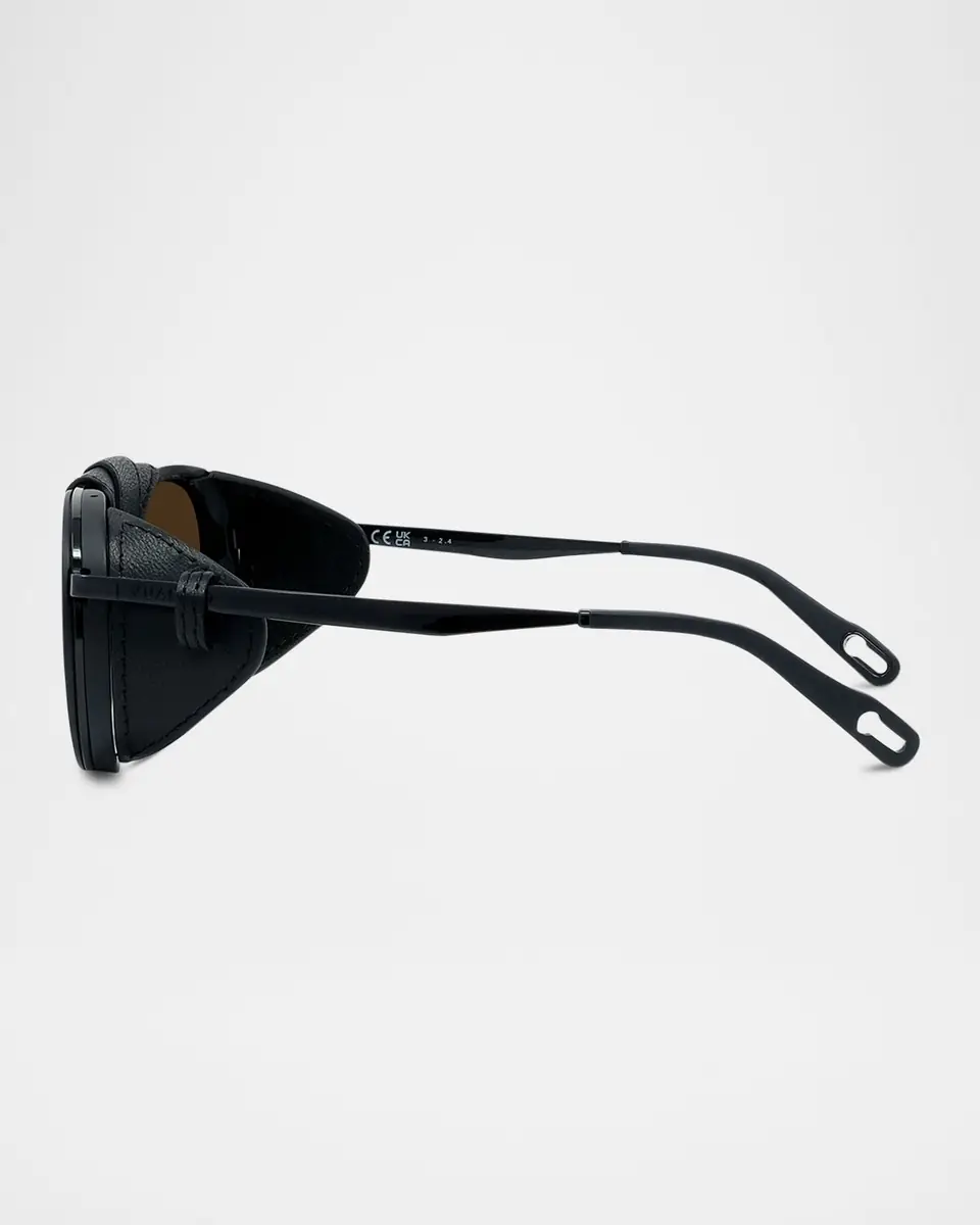 Vuarnet Men's Glacier 02 Titanium Round Sunglasses with Side Shields and Cord | Thumbnail 3 Vuarnet Men's Glacier 02 Titanium Round Sunglasses with Side Shields and Cord | Thumbnail 3