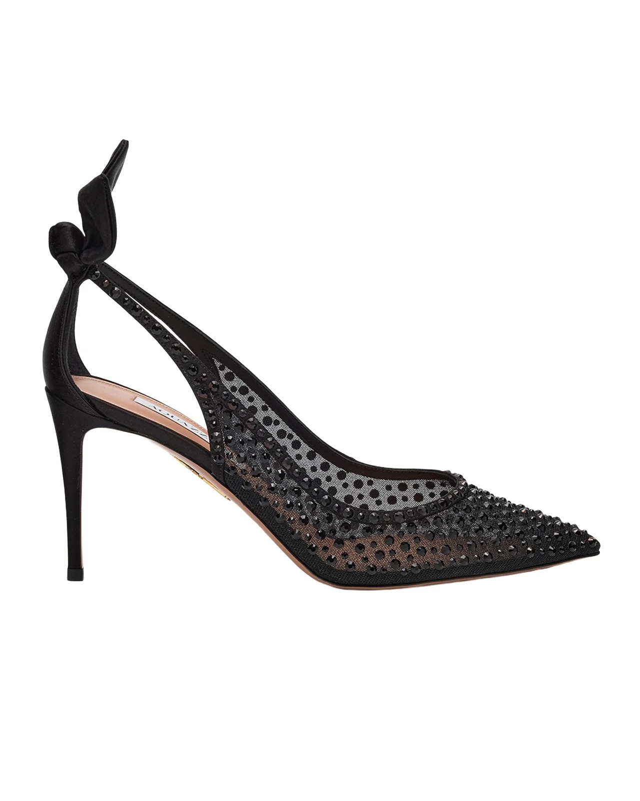 Crystal Satin Mesh Bow Pumps Crystal Satin Mesh Bow Pumps
