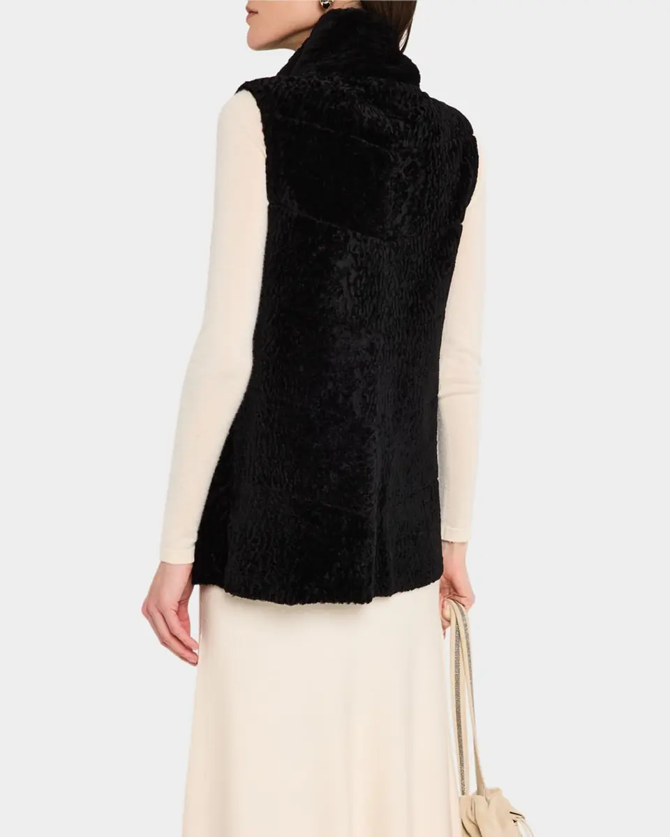 Gorski Reversible Textured Lamb Shearling Vest | Thumbnail 2 Gorski Reversible Textured Lamb Shearling Vest | Thumbnail 2