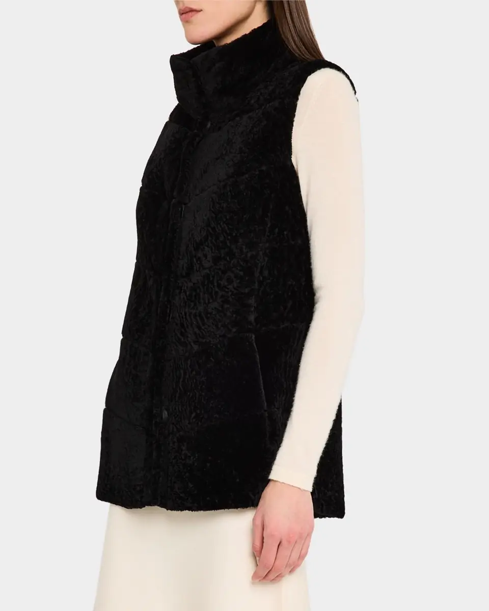 Gorski Reversible Textured Lamb Shearling Vest | Thumbnail 3 Gorski Reversible Textured Lamb Shearling Vest | Thumbnail 3