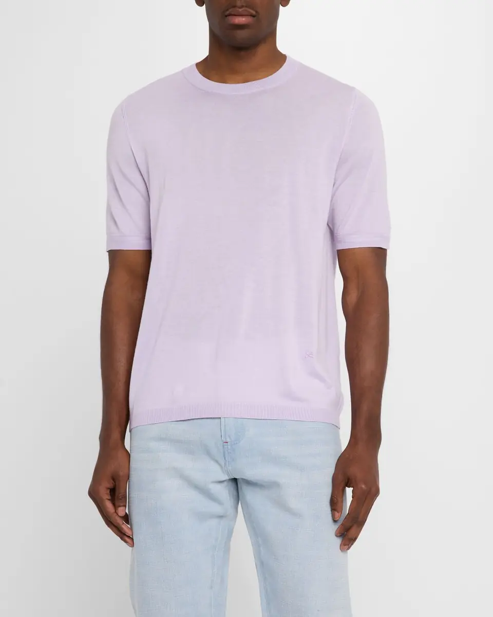 Isaia Men's Luxe Crew Knit Shirt | Thumbnail 3 Isaia Men's Luxe Crew Knit Shirt | Thumbnail 3