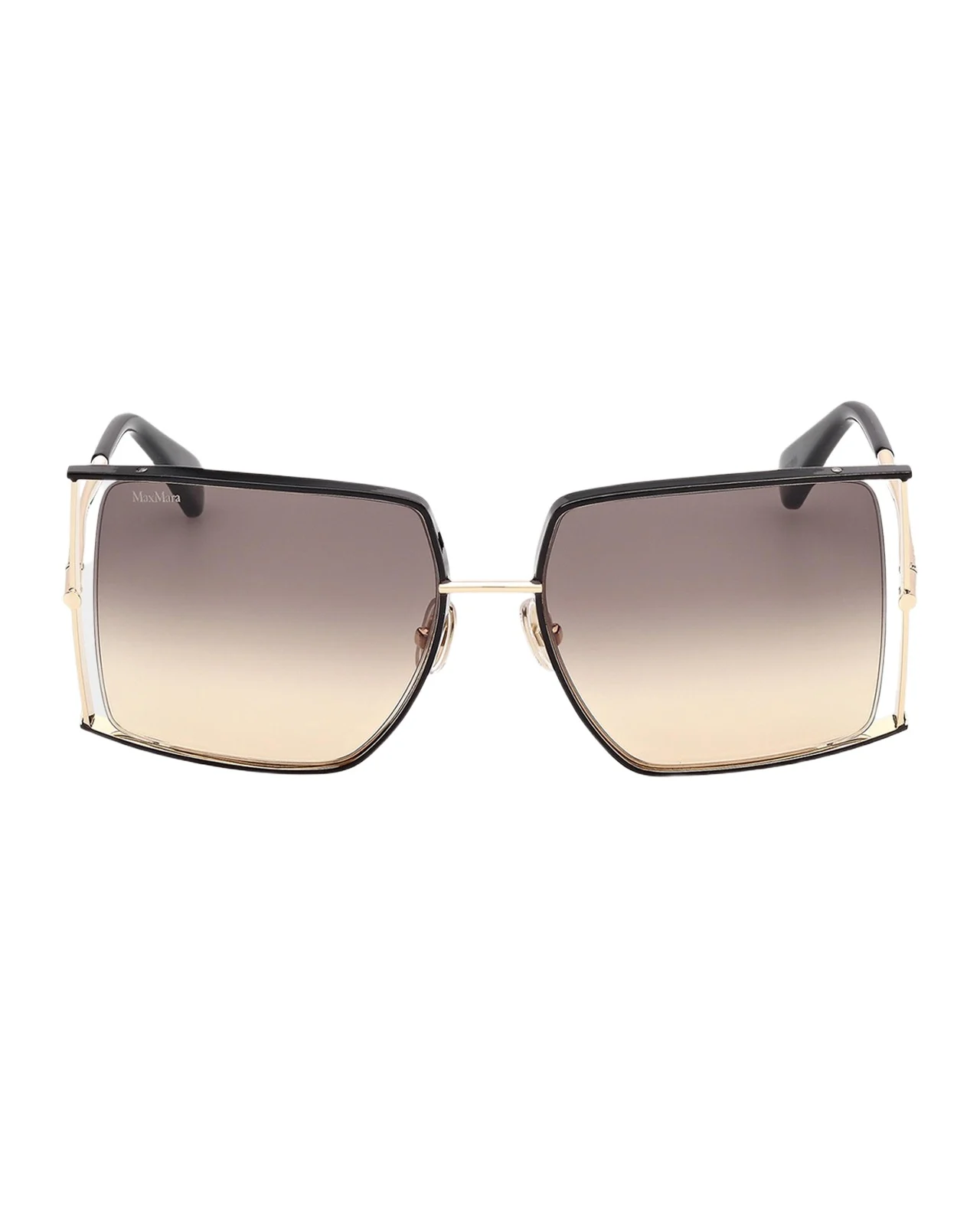 Rectangle Logo Engraved Metal Sunglasses Rectangle Logo Engraved Metal Sunglasses