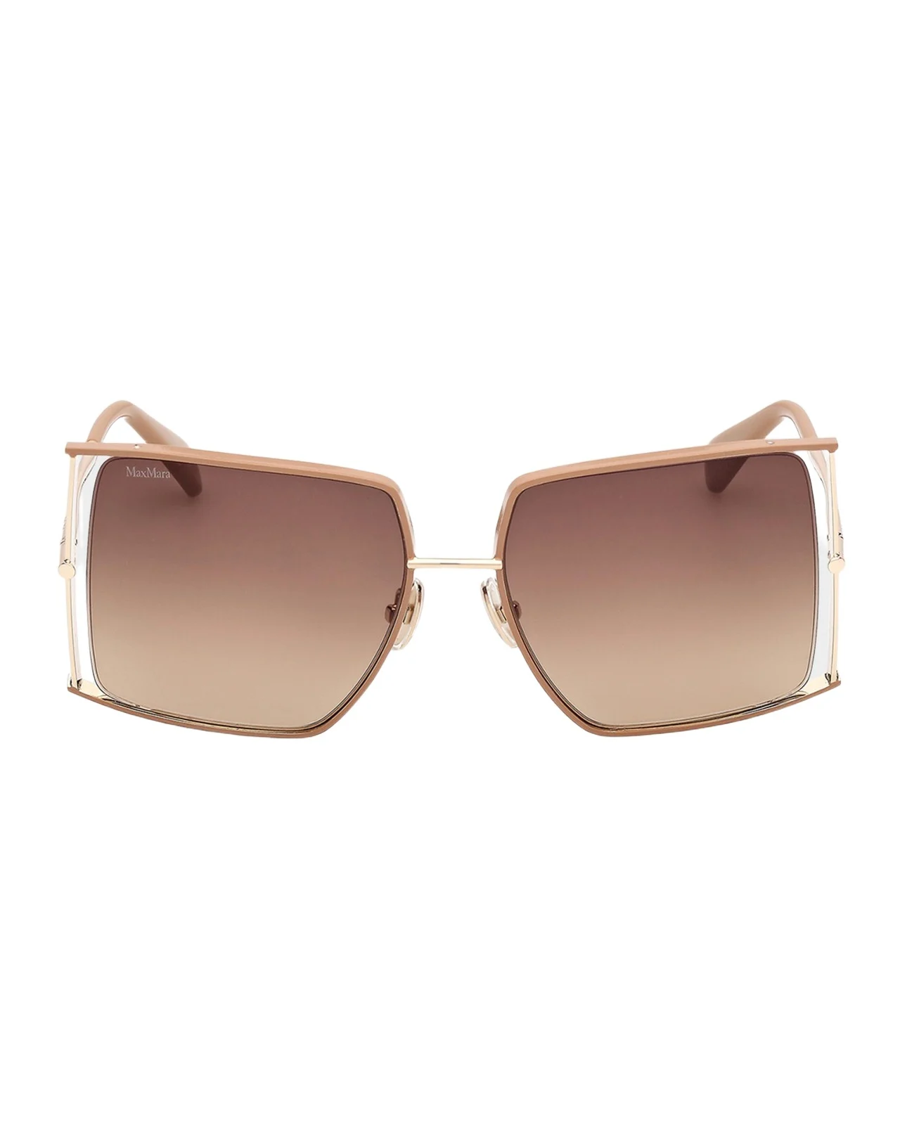 Rectangle Logo Engraved Metal Sunglasses Rectangle Logo Engraved Metal Sunglasses