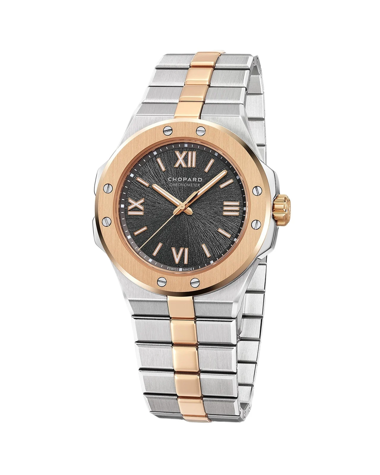 Chopard 36mm Two-Tone Watch w/ Bracelet Strap, Gray