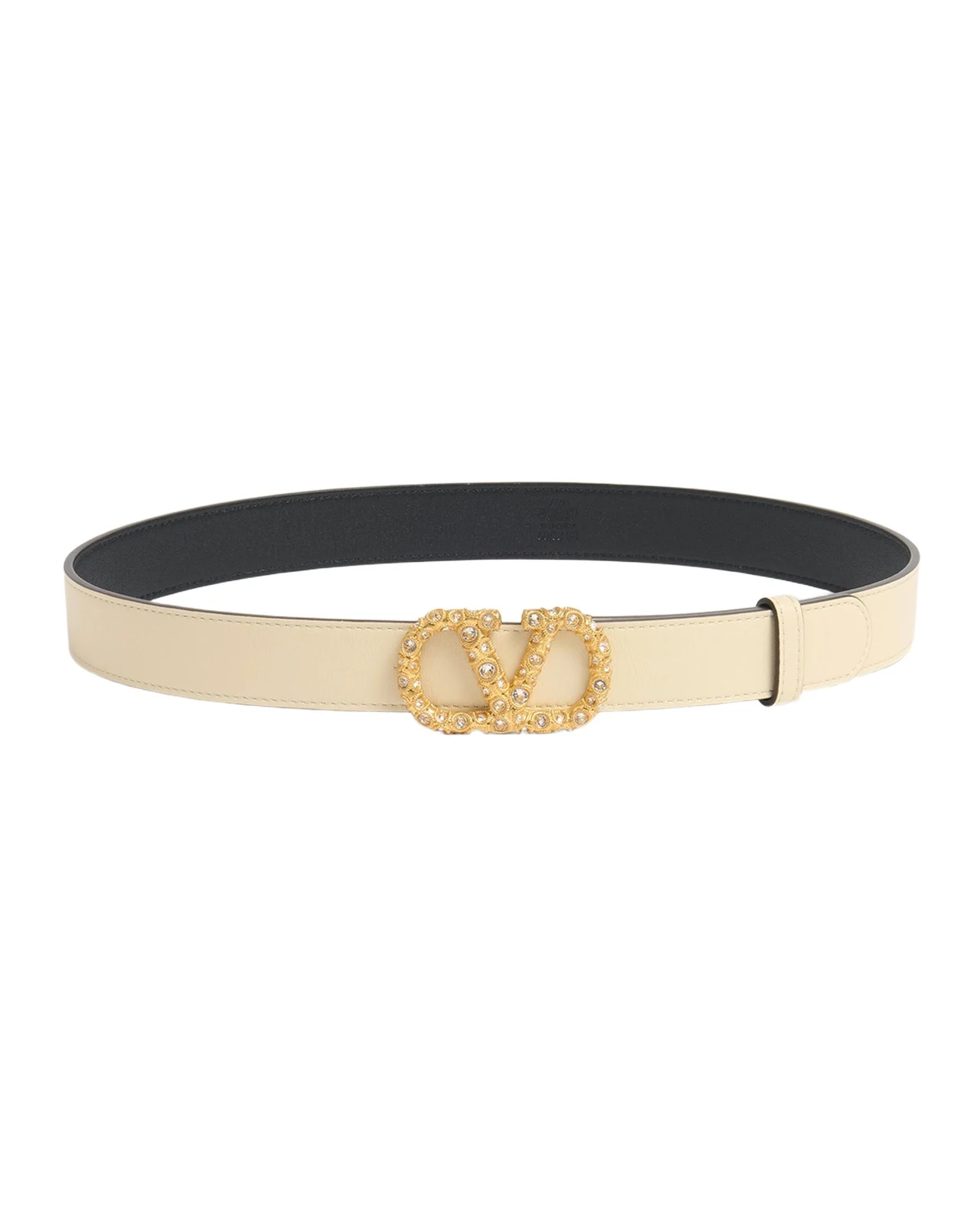 VLogo Signature Embellished Leather Belt, 30mm