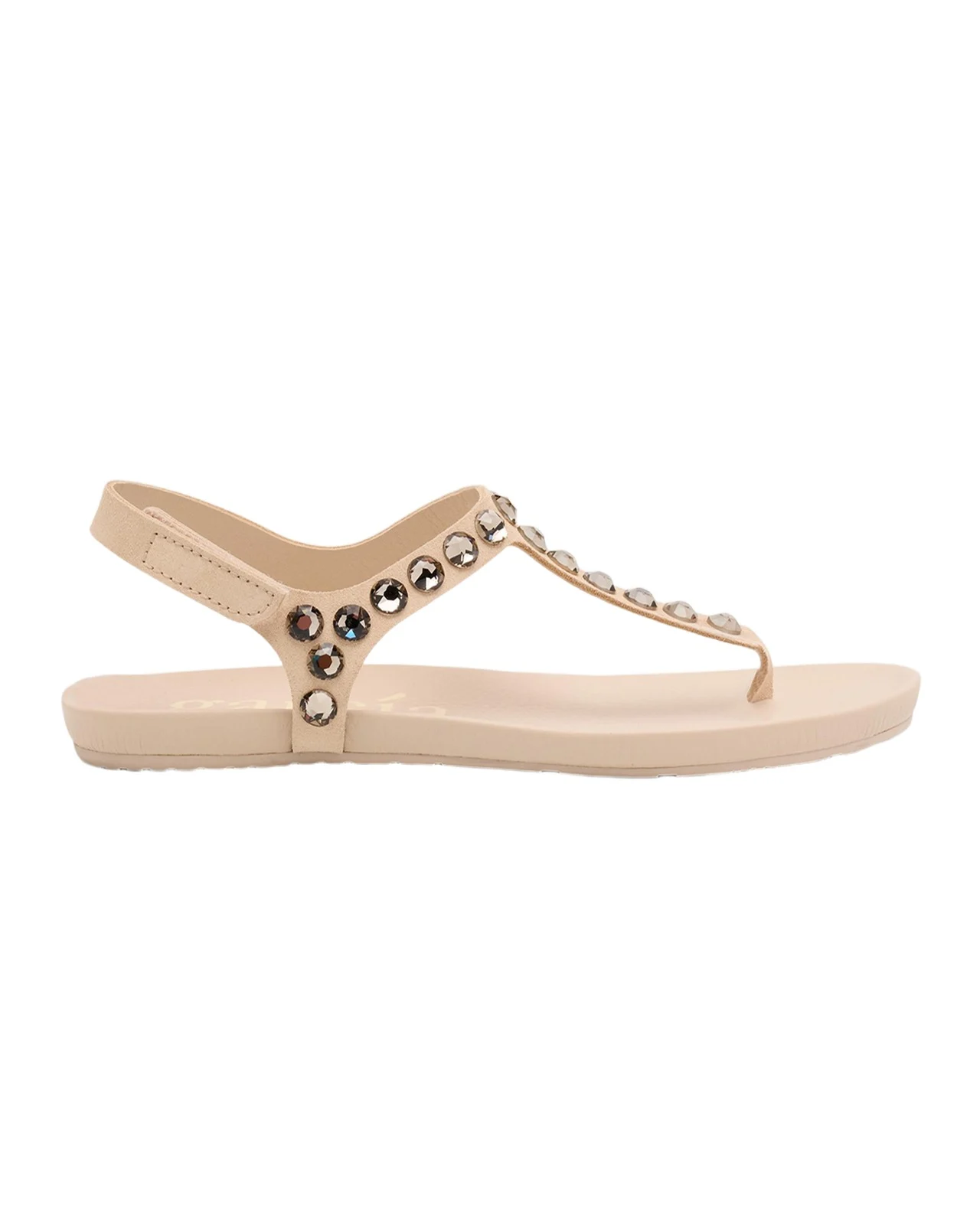 Crystal Embellished T-Strap Thong Sandals Crystal Embellished T-Strap Thong Sandals