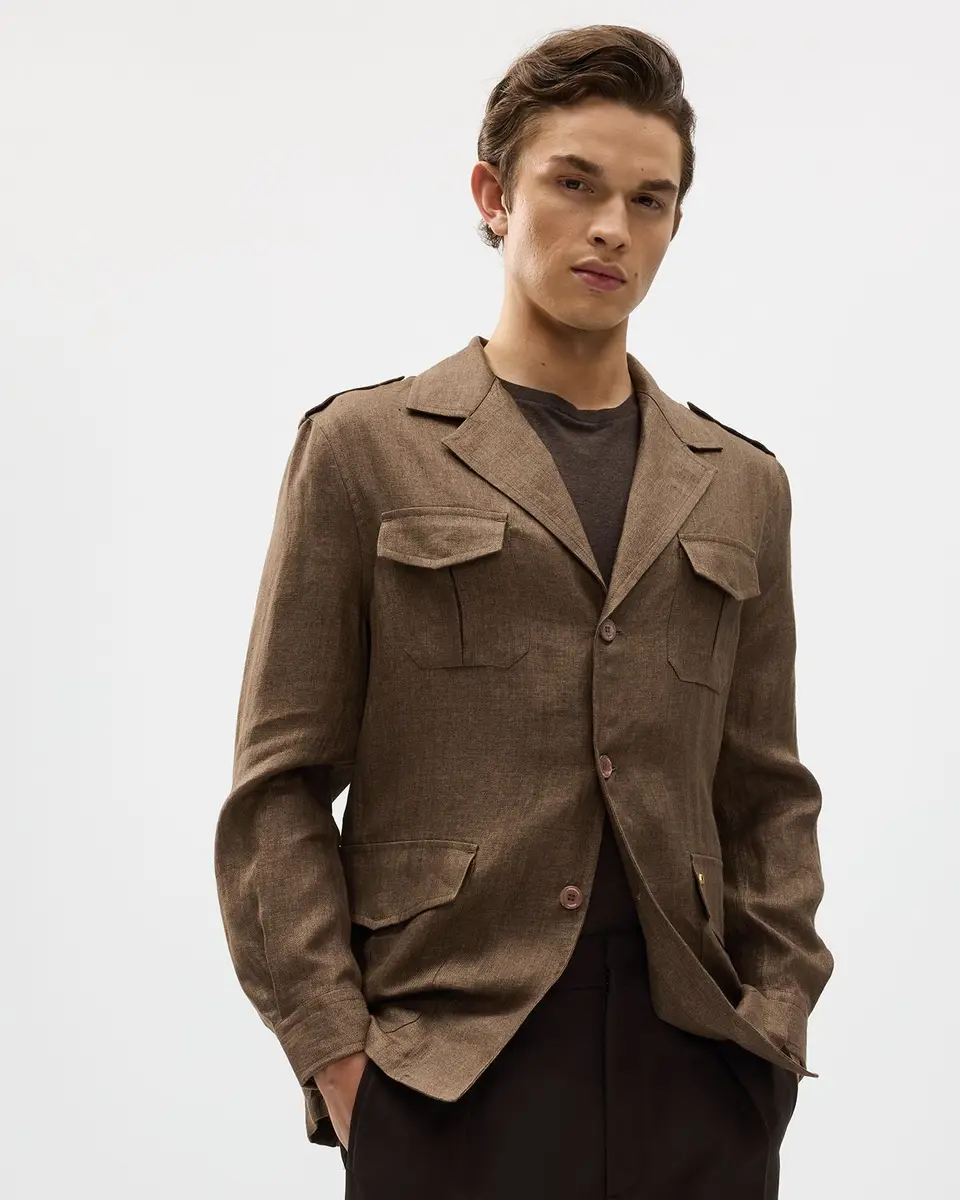 Stefano Ricci Men's Sahara Linen Safari Jacket | Thumbnail 2