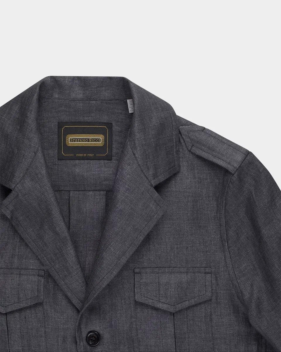 Stefano Ricci Men's Sahara Linen Safari Jacket | Thumbnail 4