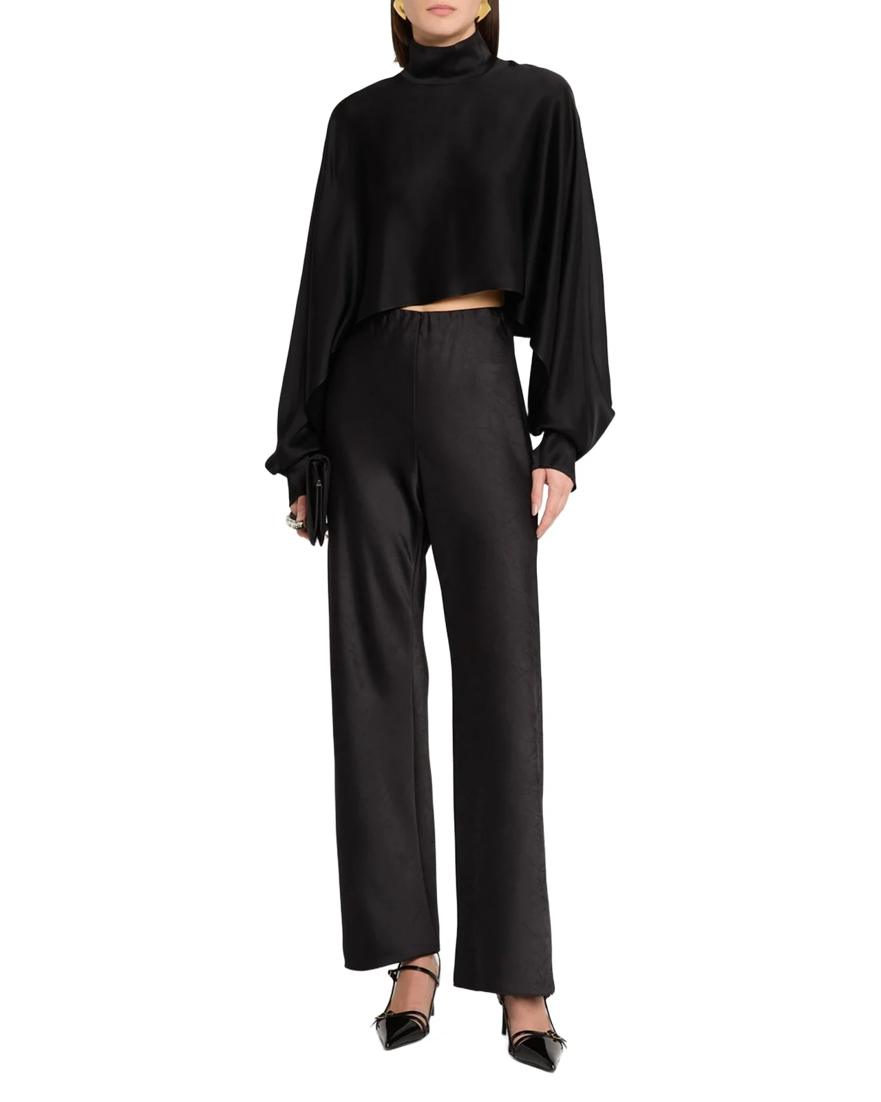 Satin Crop Caftan Top