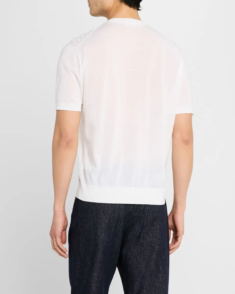 Stefano Ricci Men's Cashmere Short-Sleeve Crewneck Sweater | Thumbnail 12