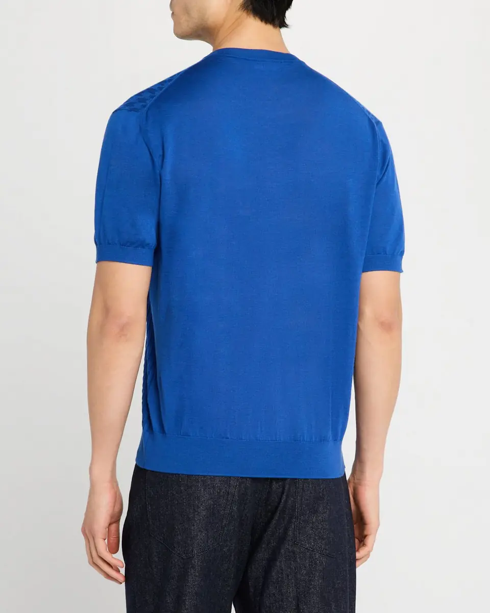Stefano Ricci Men's Cashmere Short-Sleeve Crewneck Sweater | Thumbnail 7