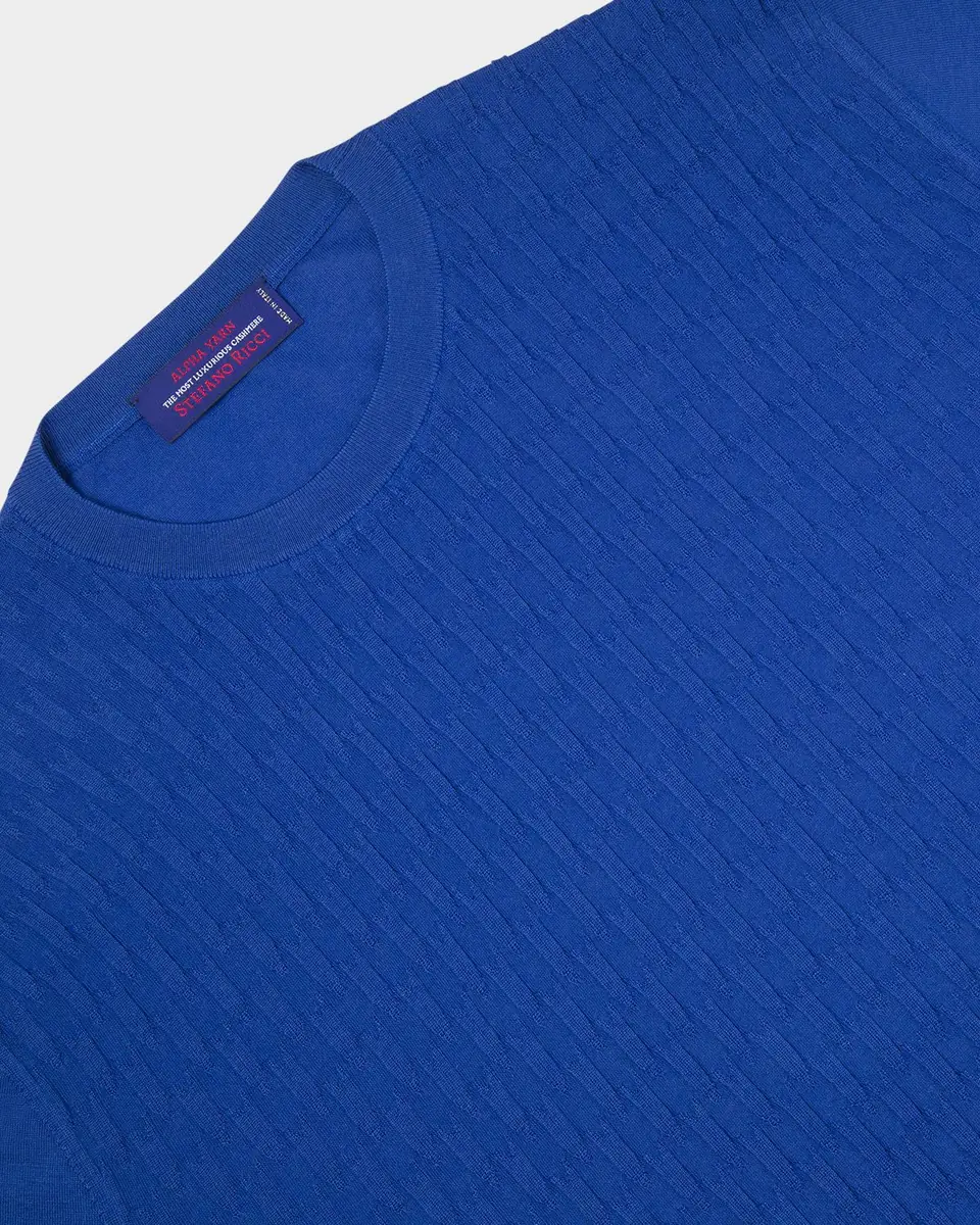 Stefano Ricci Men's Cashmere Short-Sleeve Crewneck Sweater | Thumbnail 10
