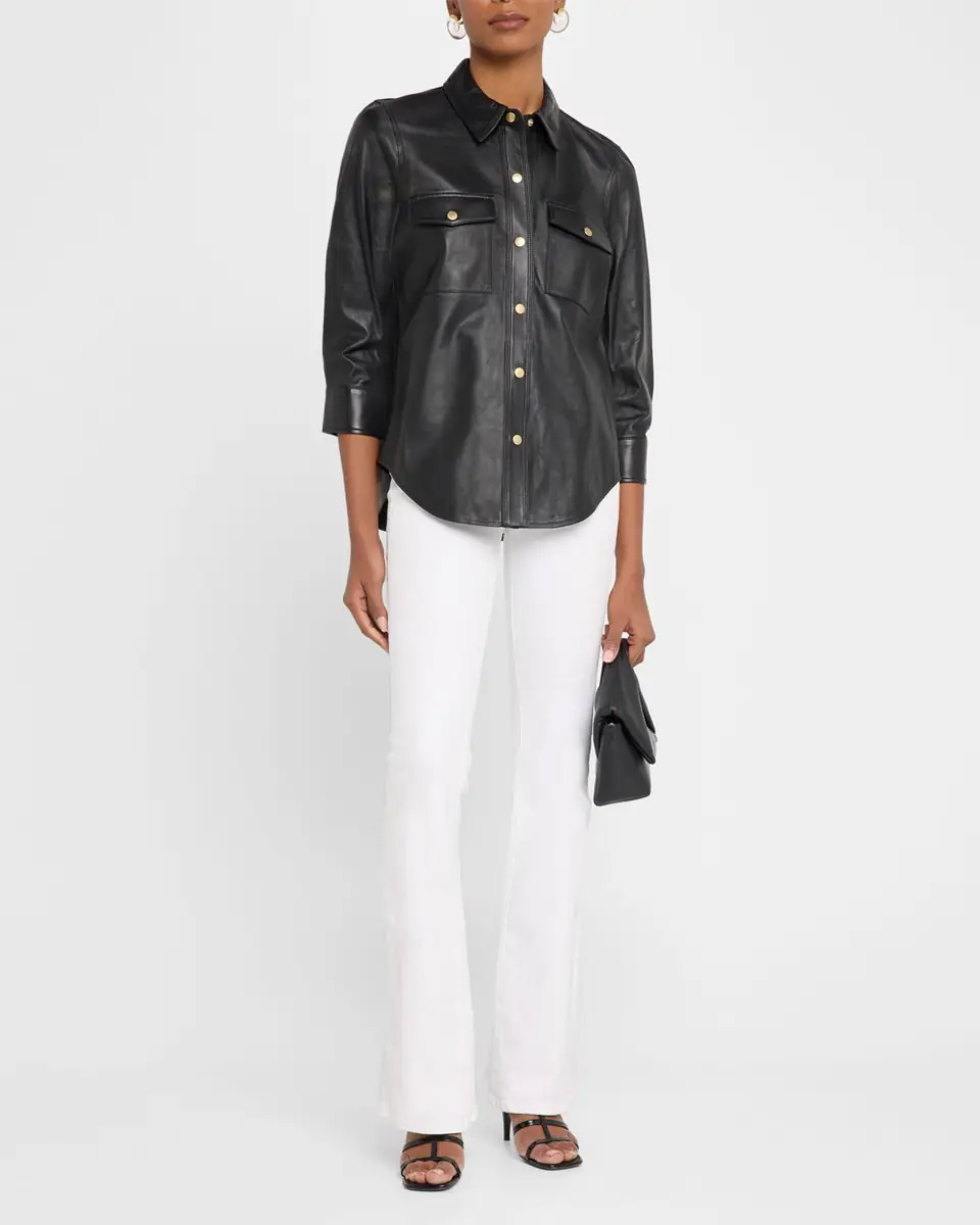 L'Agence Avina Leather Blouse | Thumbnail 2