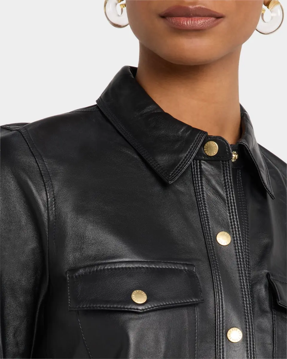 L'Agence Avina Leather Blouse | Thumbnail 5