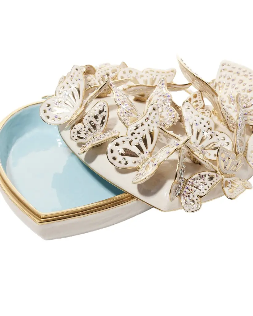 Jay Strongwater Amelia Opal Heart Box | Image 1 Jay Strongwater Amelia Opal Heart Box | Image 1