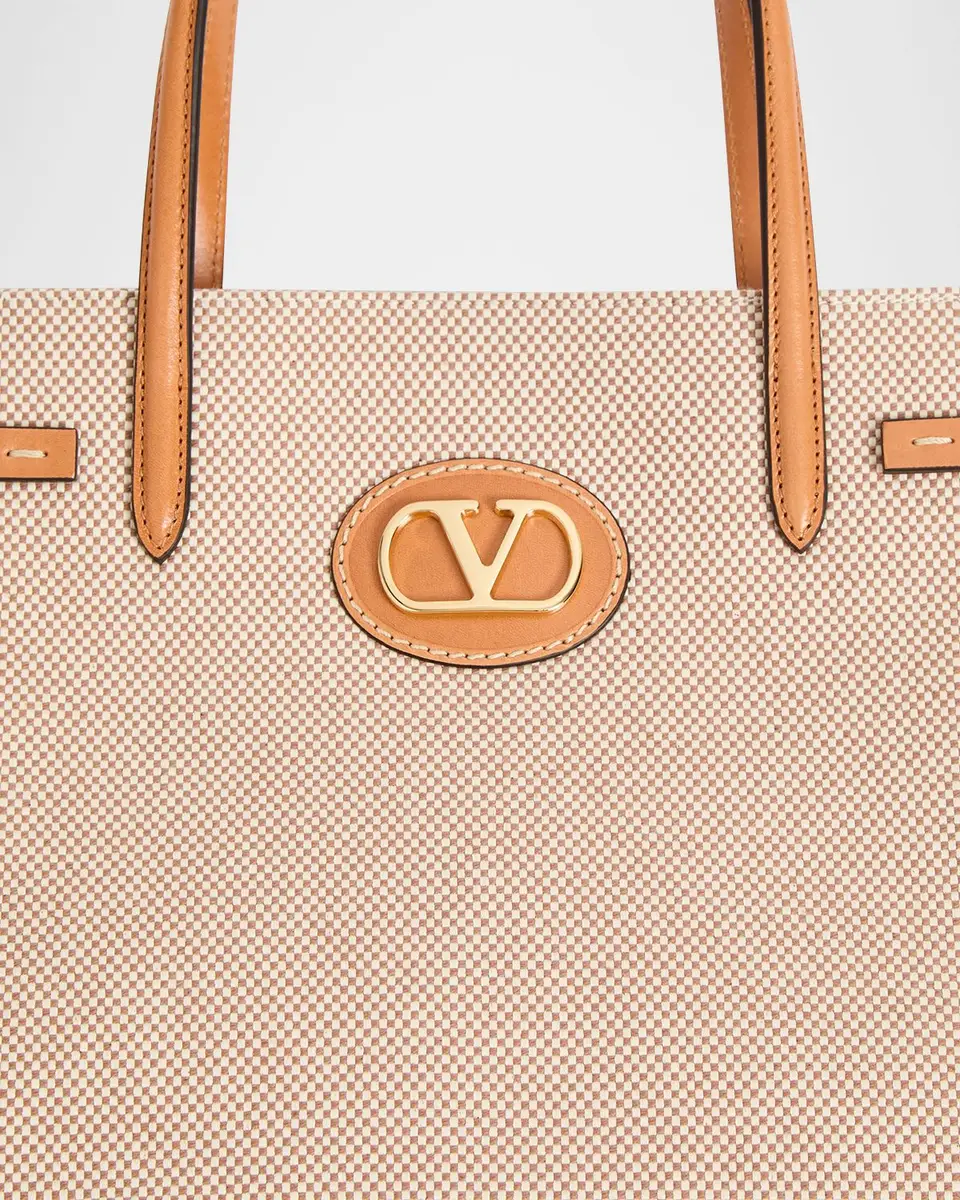 Valentino Garavani Antibes Medium Canvas Shopping Tote Bag | Thumbnail 5 Valentino Garavani Antibes Medium Canvas Shopping Tote Bag | Thumbnail 5