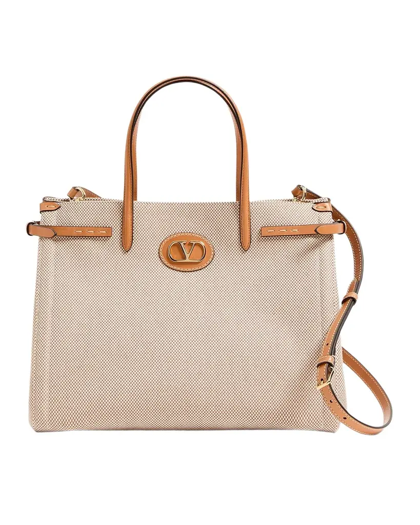 Valentino Garavani Antibes Medium Canvas Shopping Tote Bag | Image 1 Valentino Garavani Antibes Medium Canvas Shopping Tote Bag | Image 1
