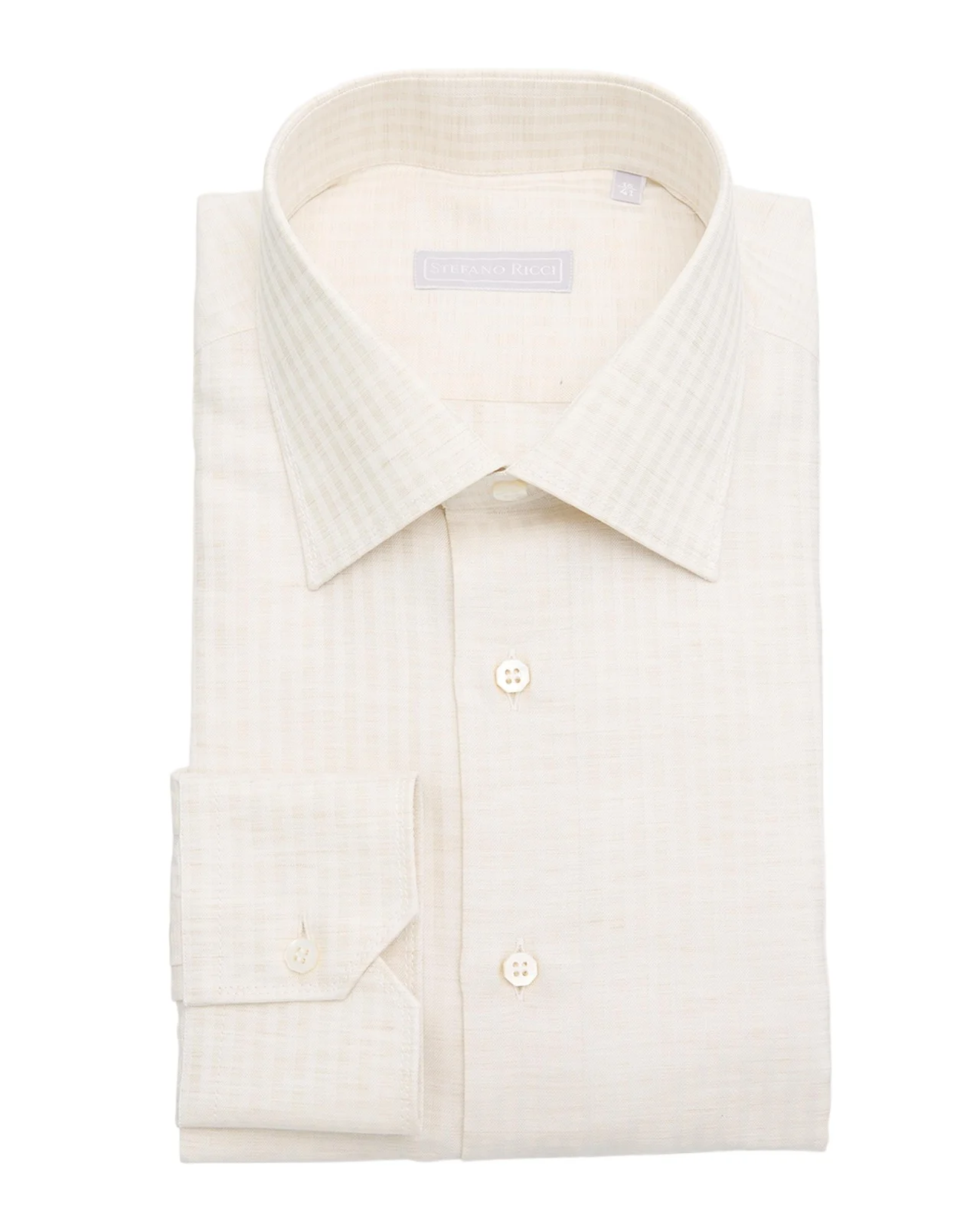 Men's Cotton, Silk and Linen Stripe Dress Shirt Men's Cotton, Silk and Linen Stripe Dress Shirt